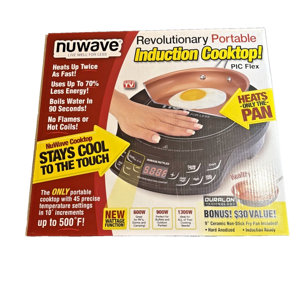 NuWave 2 Precision Induction Cooktop Portable Set w/ 9" Ceramic Fry Pan PIC